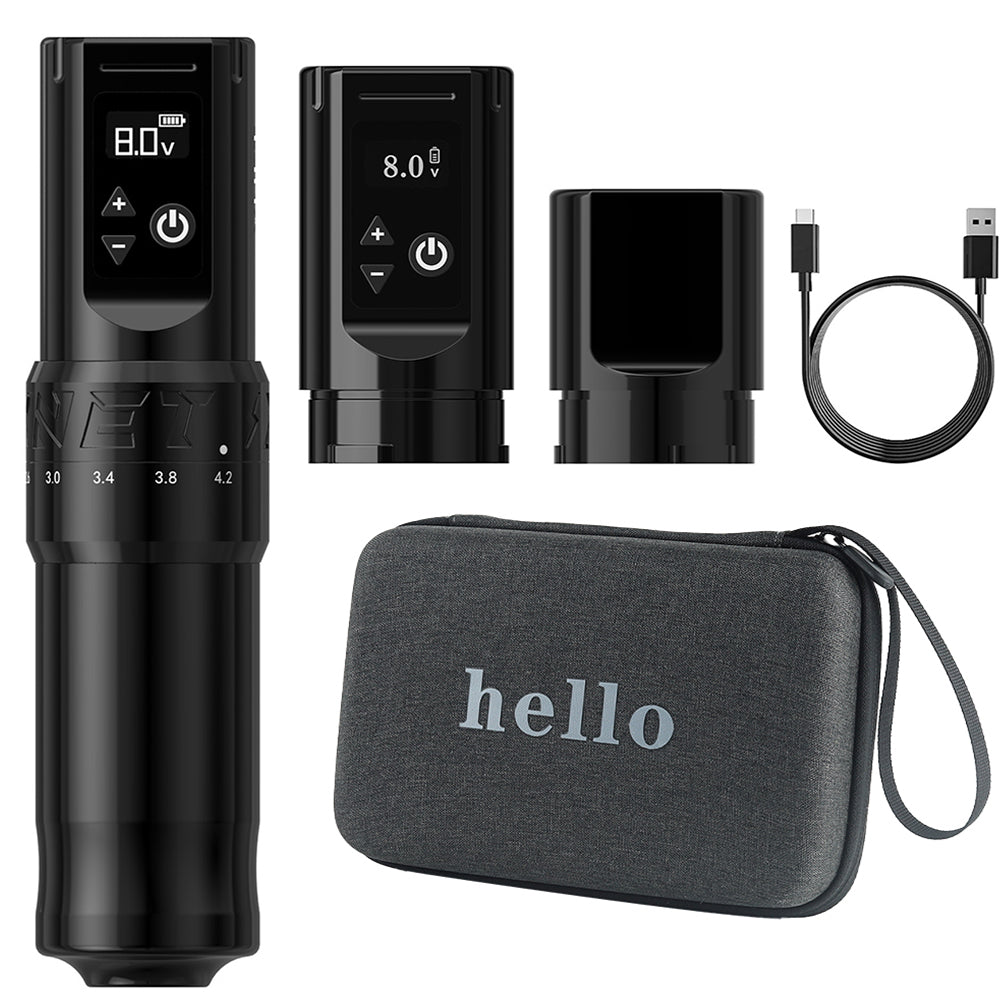 XNET F1 Wireless Tattoo Machine Pen 7 Adjustable Stroke Custom Motor 2400mAh LCD Screen Battery Makeup Rotaty Pen For Tattoo Art