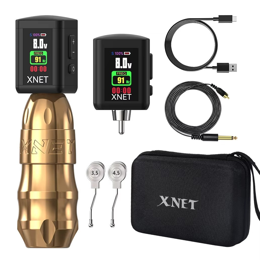 XNET Sita Wireless Tattoo Machine Powerful Brushless Motor OLED Display 2000mAh Battery Stroke 5.5-4.0-4.5mm For Tattoo Artists