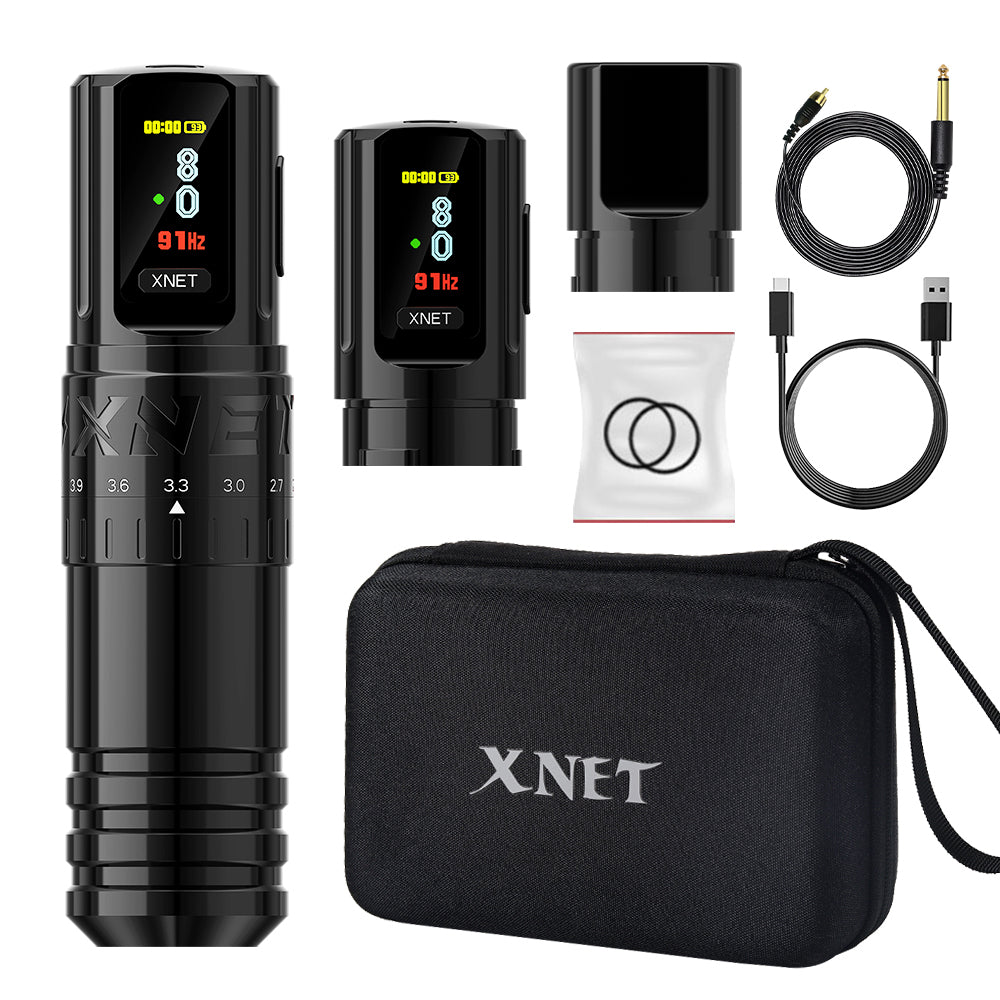 XNET Vipera Professional Wireless Tattoo Machine Adjustable Stroke 2.4-4.2mm OLED Display 2400mAh Battery For Tattoo Artists