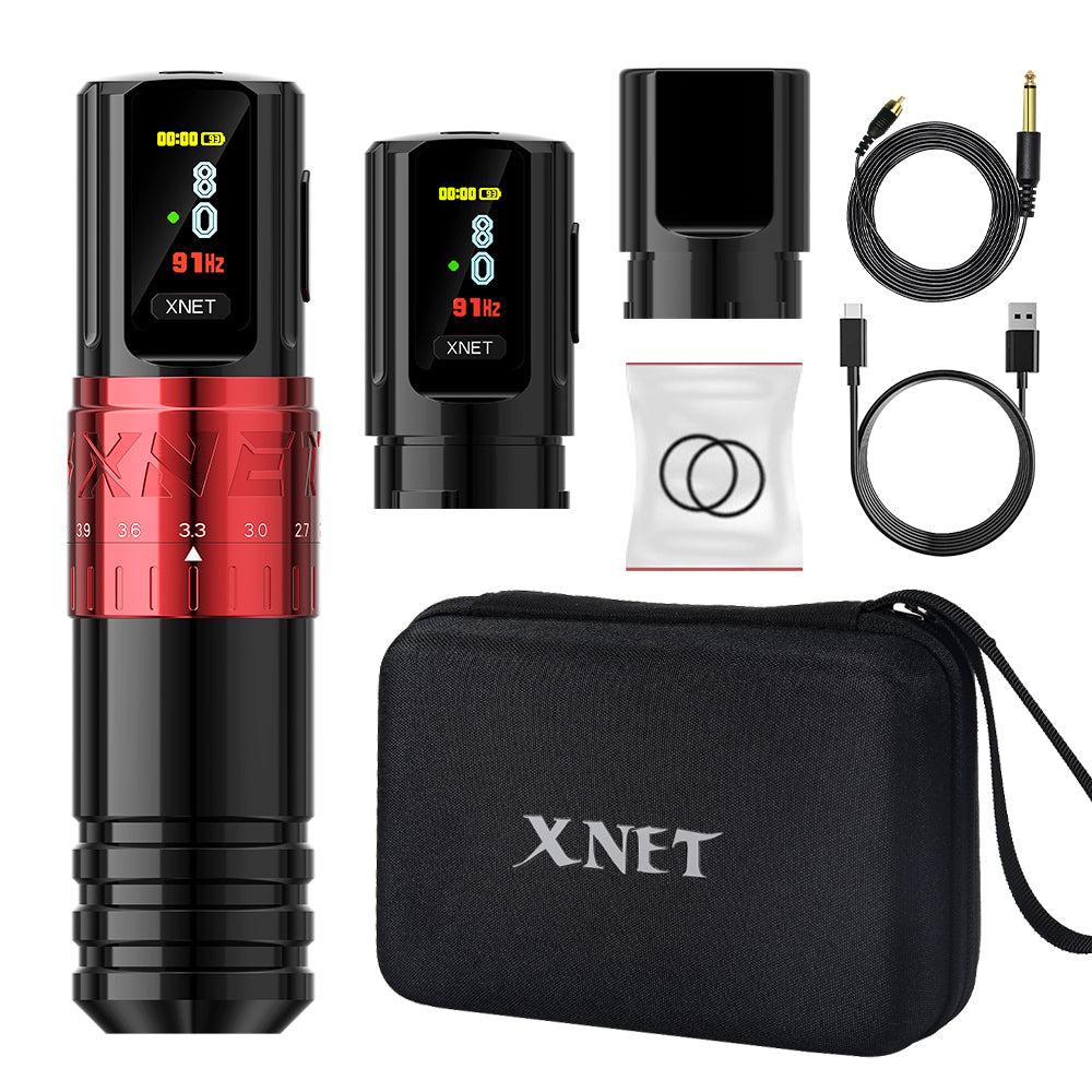XNET Vipera Professional Wireless Tattoo Machine Adjustable Stroke 2.4-4.2mm OLED Display 2400mAh Battery For Tattoo Artists