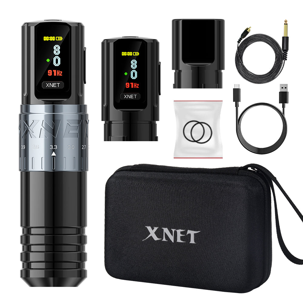 XNET Vipera Professional Wireless Tattoo Machine Adjustable Stroke 2.4-4.2mm OLED Display 2400mAh Battery For Tattoo Artists