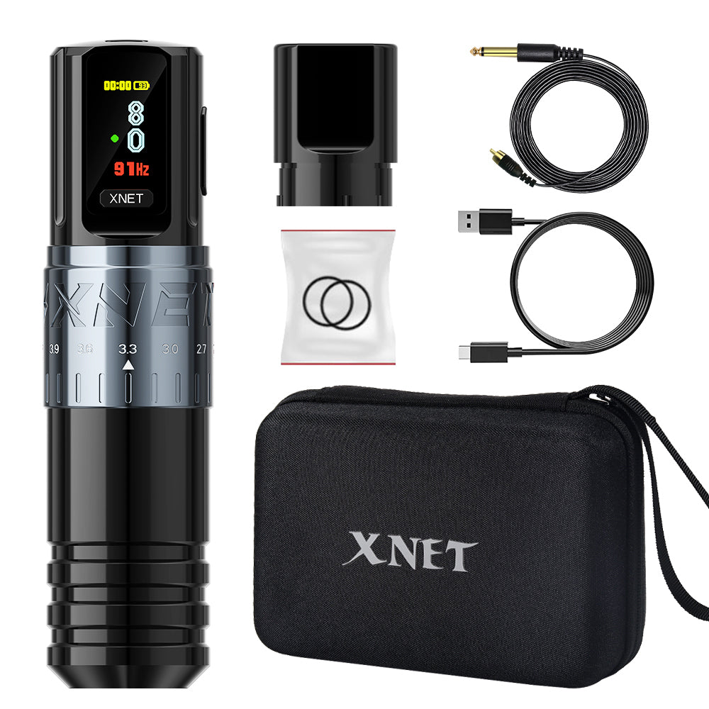 XNET Vipera Professional Wireless Tattoo Machine Adjustable Stroke 2.4-4.2mm OLED Display 2400mAh Battery For Tattoo Artists