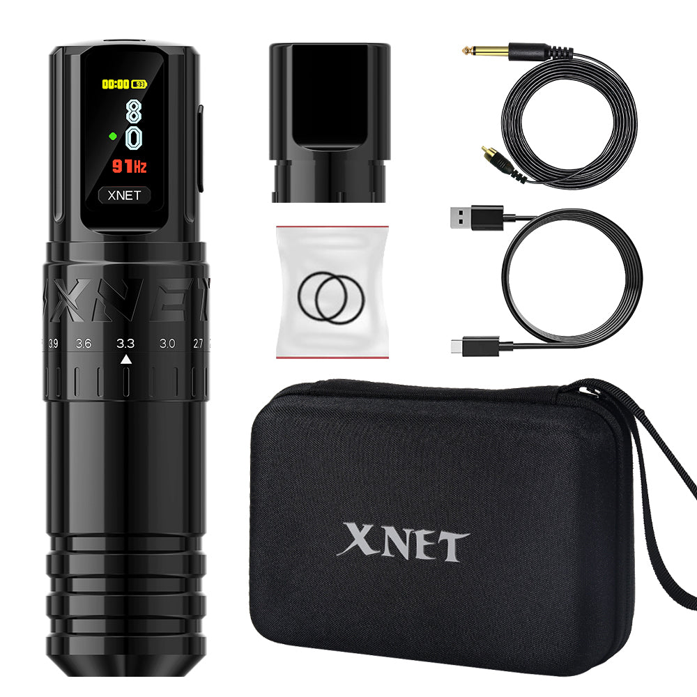 XNET Vipera Professional Wireless Tattoo Machine Adjustable Stroke 2.4-4.2mm OLED Display 2400mAh Battery For Tattoo Artists