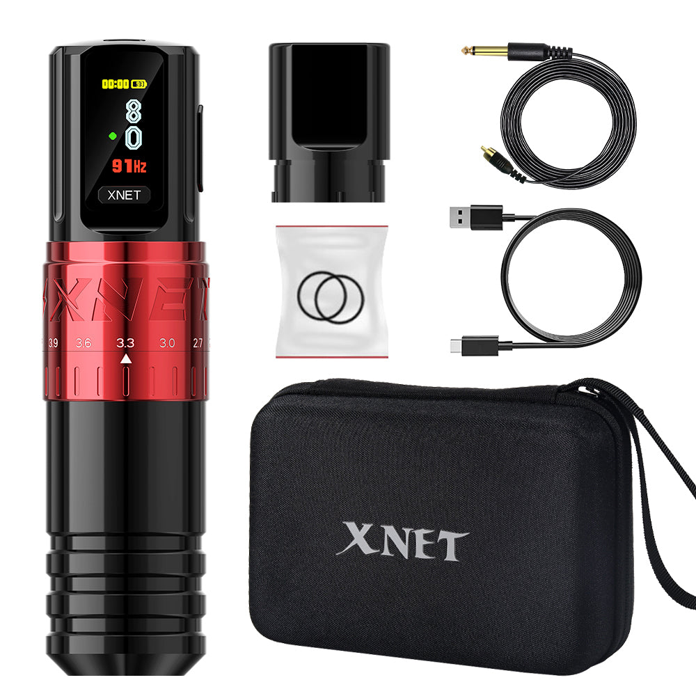 XNET Vipera Professional Wireless Tattoo Machine Adjustable Stroke 2.4-4.2mm OLED Display 2400mAh Battery For Tattoo Artists