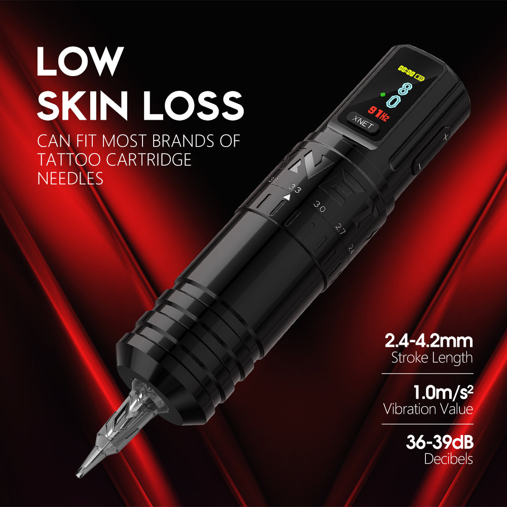 XNET Vipera Professional Wireless Tattoo Machine Adjustable Stroke 2.4-4.2mm OLED Display 2400mAh Battery For Tattoo Artists