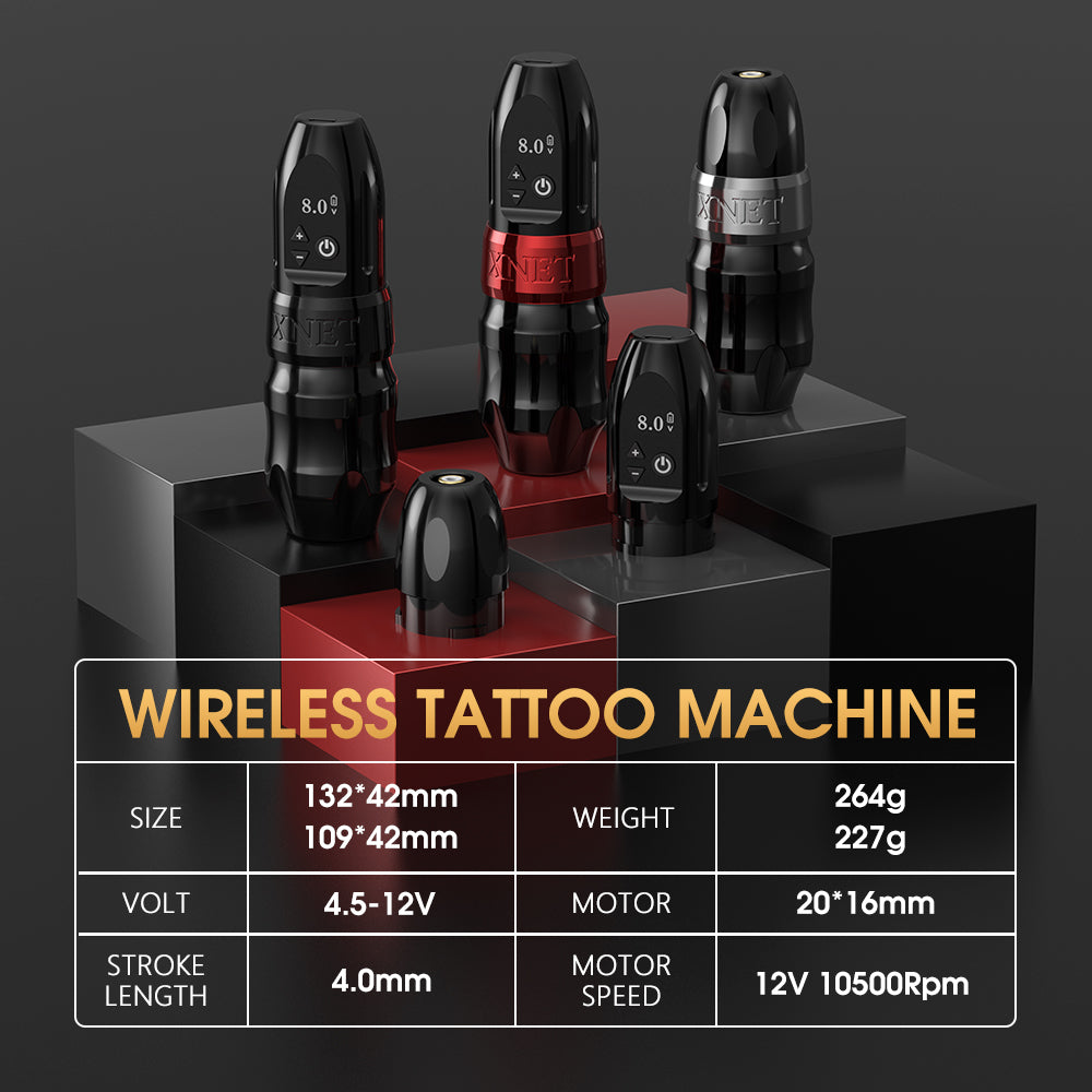 Xnet Titan 2024 Wireless Tattoo Machine Rotary Pen with Extra 38mm Grip Coreless Motor Digital LCD Display for Artist Body