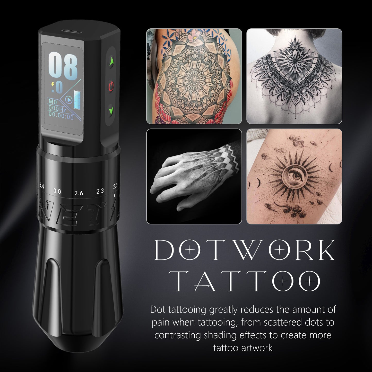 XNET Talos Wireless Tattoo Machine Pen 2.0-4.2mm Adjustable Stroke Custom Motor For Dotwork Makeup Microplasty Pen For Tattoo