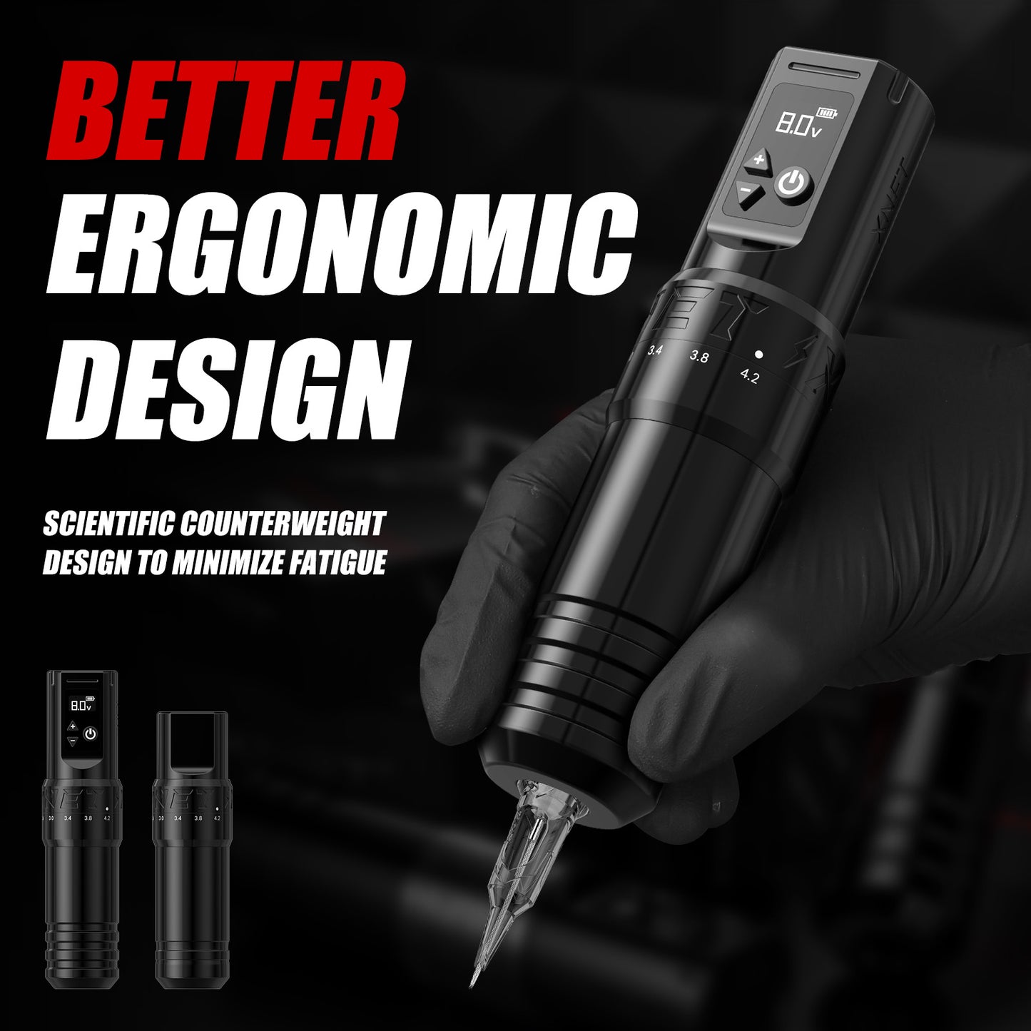 XNET T1 Wireless Tattoo Machine Pen 7 Adjustable Stroke Custom Motor LCD Screen Battery Makeup Microplasty Pen For Tattoo Art