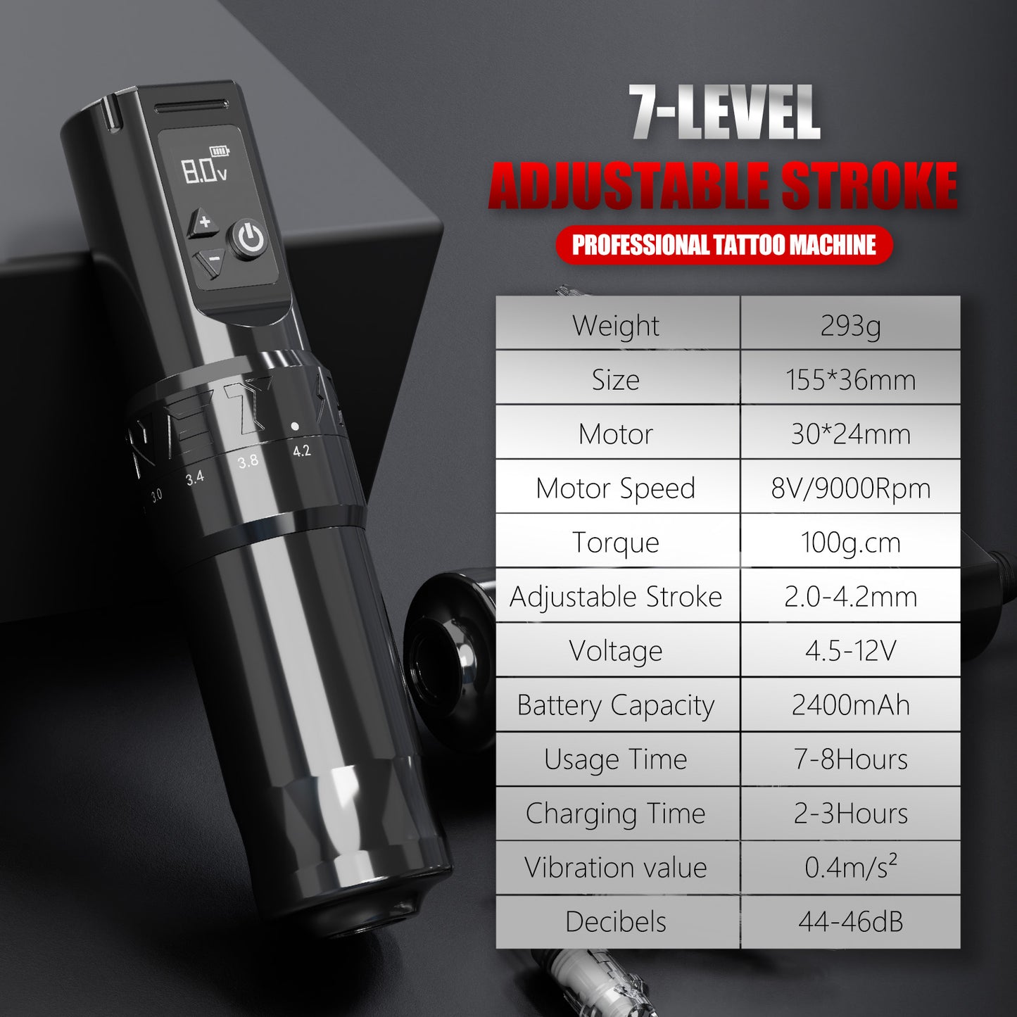XNET F1 Wireless Tattoo Machine Pen 7 Adjustable Stroke Custom Motor 2400mAh LCD Screen Battery Makeup Rotaty Pen For Tattoo Art