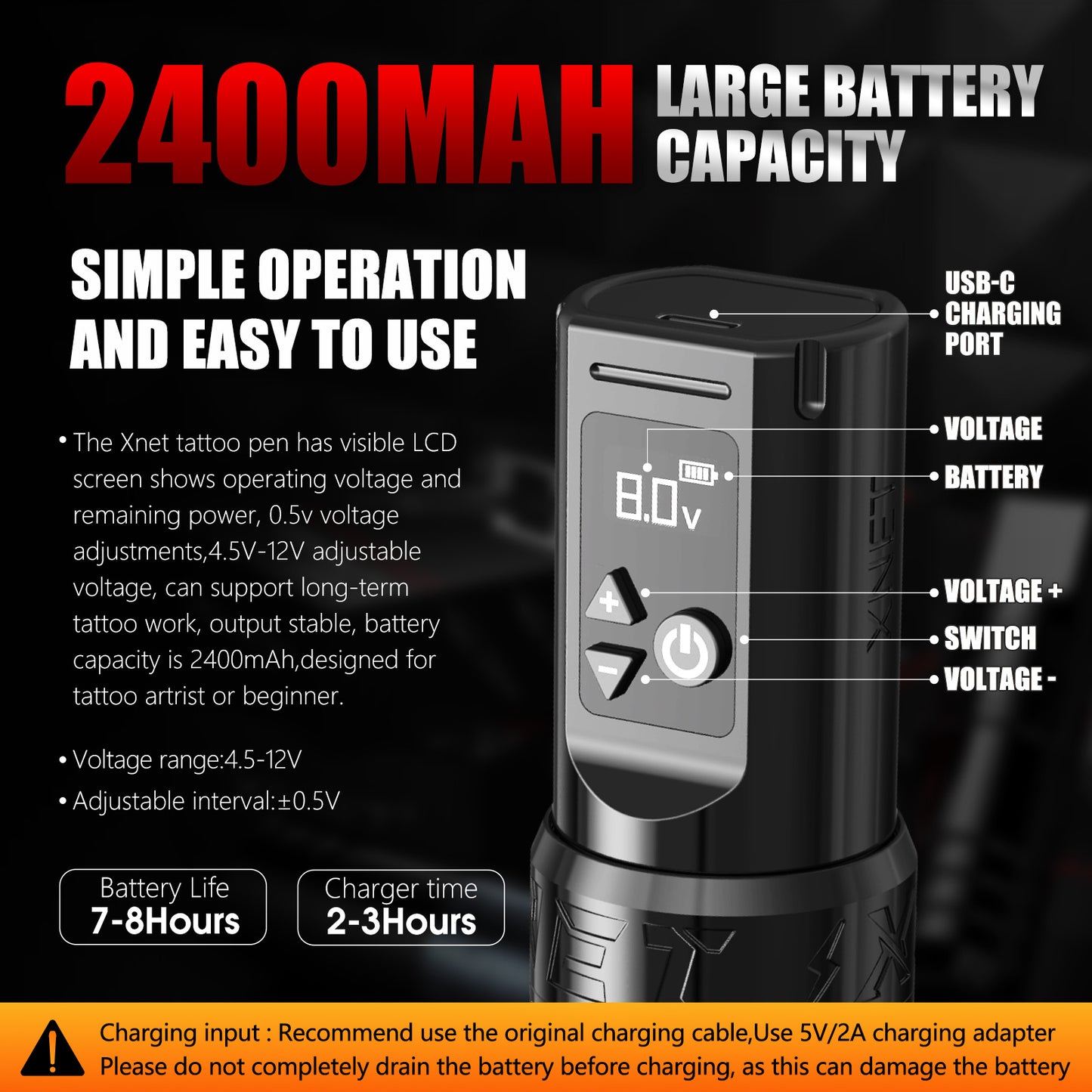 XNET F1 Wireless Tattoo Machine Pen 7 Adjustable Stroke Custom Motor 2400mAh LCD Screen Battery Makeup Rotaty Pen For Tattoo Art