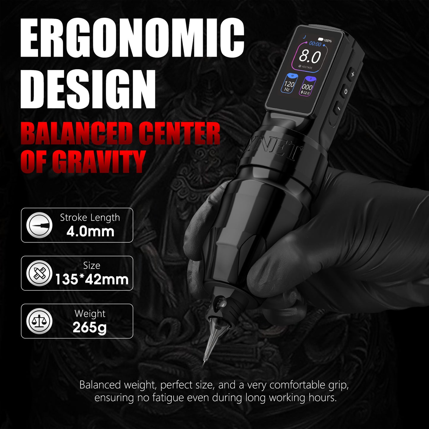 Xnet Titan Max Wireless Tattoo Machine Rotary Pen Coreless Motor 2400m Multi-Function Touchscreen Battery 1-12V for Artist Body