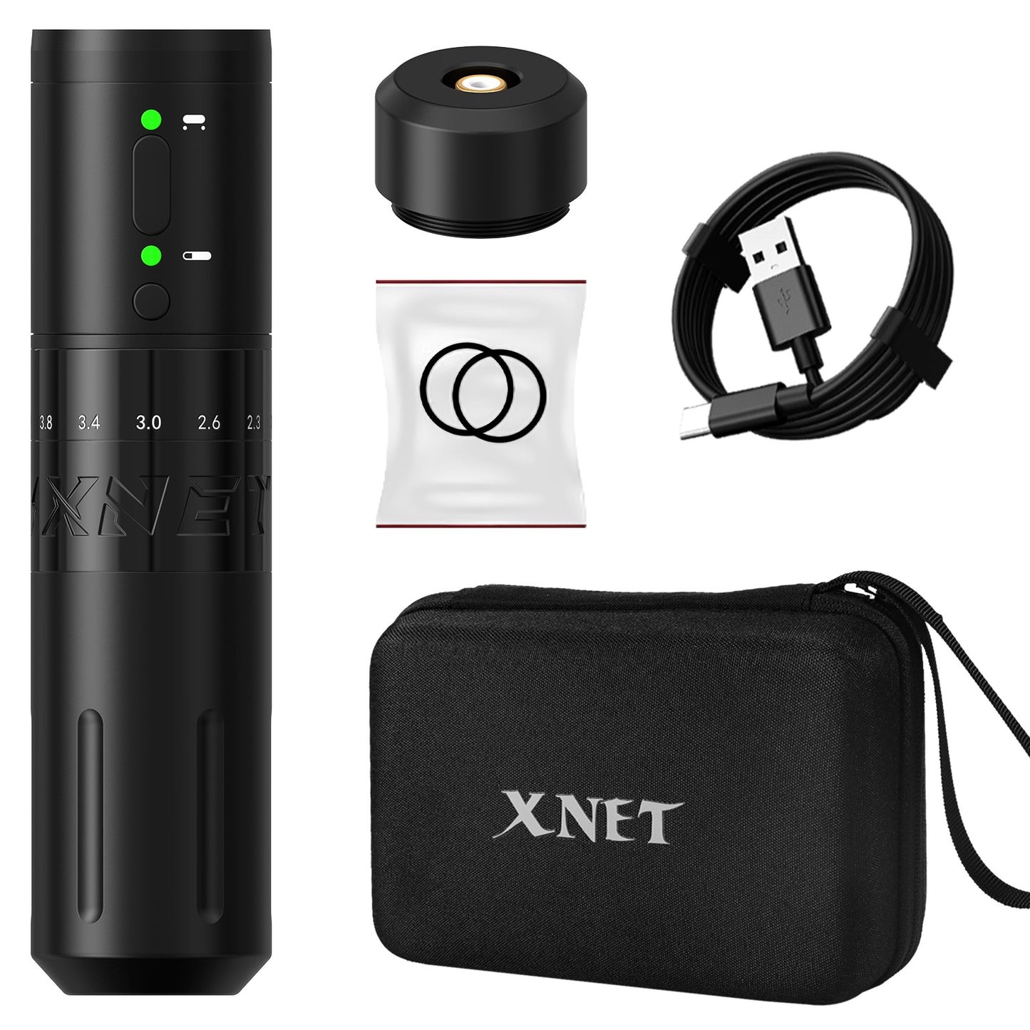 XNET E1 Wireless Tattoo Machine Pen 2.0-4.2 Adjustable Stroke Custom Motor 2000mAh Battery Makeup Microplasty Pen For Tattoo Art