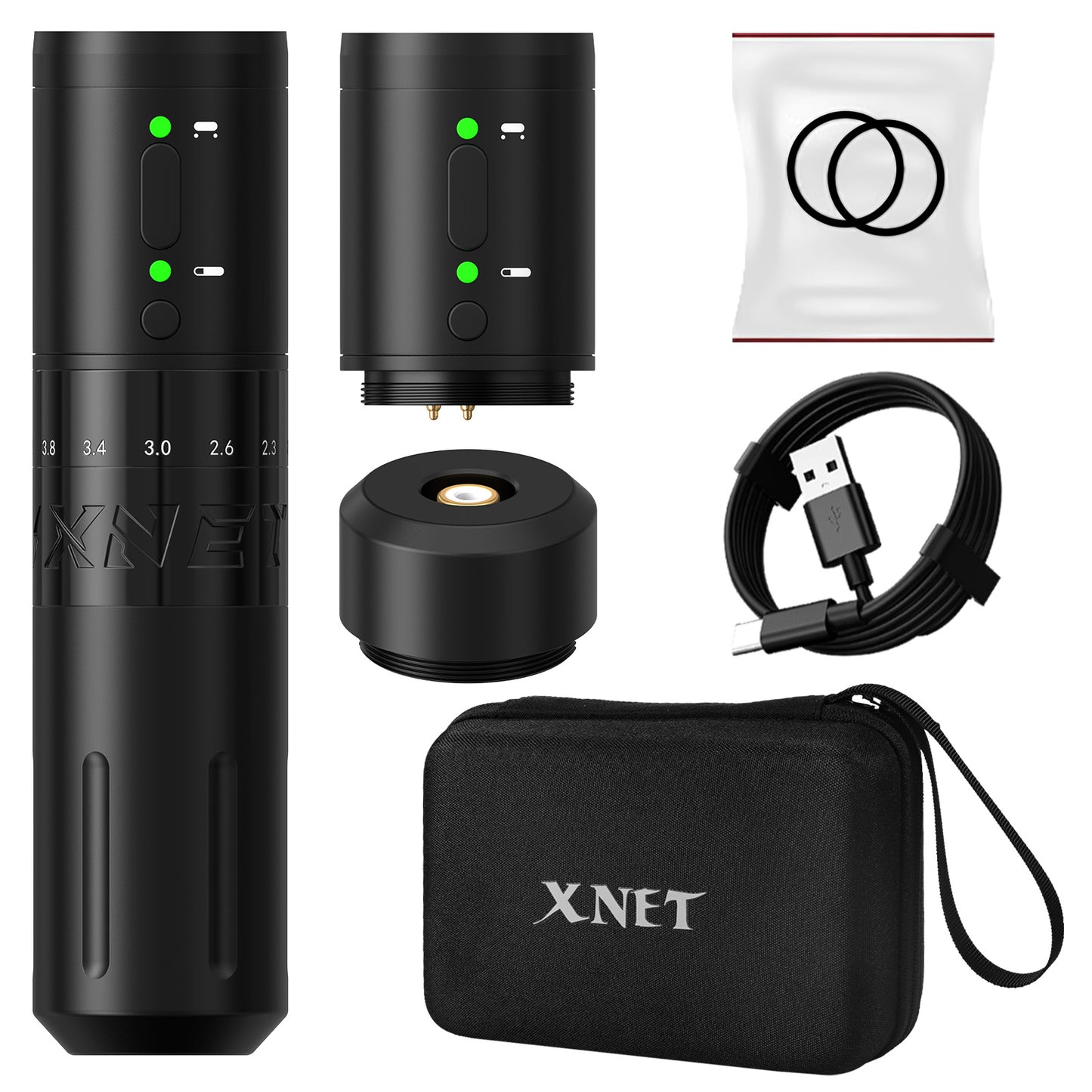 XNET E1 Wireless Tattoo Machine Pen 2.0-4.2 Adjustable Stroke Custom Motor 2000mAh Battery Makeup Microplasty Pen For Tattoo Art
