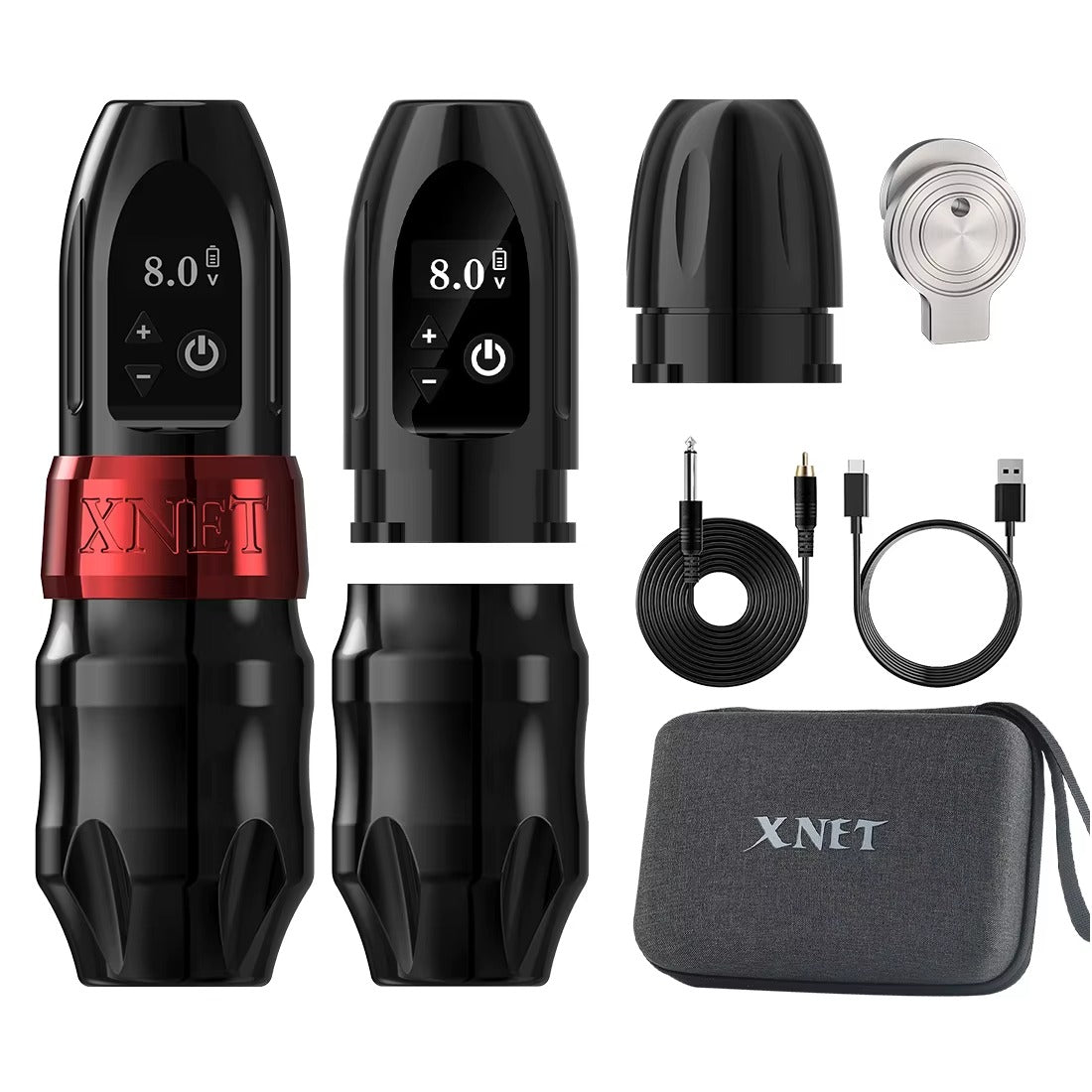 Xnet Titan 2024 Wireless Tattoo Machine Rotary Pen with Extra 38mm Grip Coreless Motor Digital LCD Display for Artist Body
