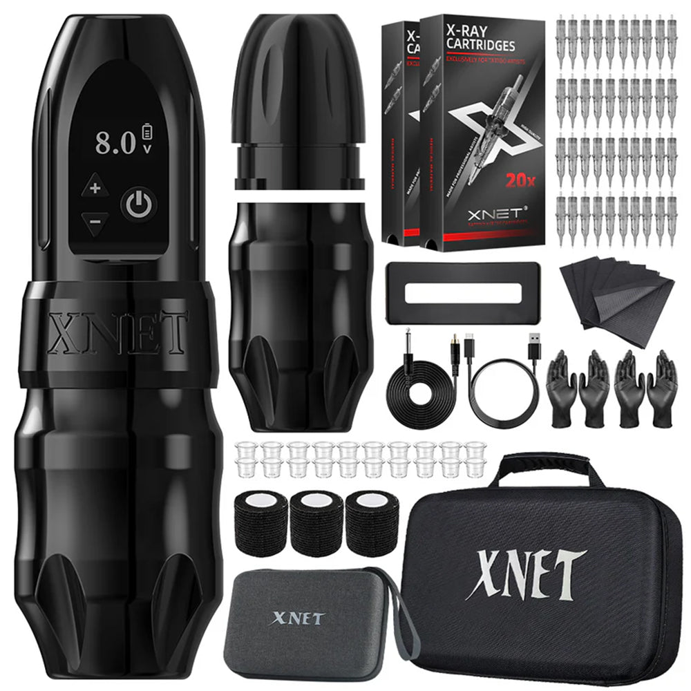 Xnet Titan 2024 Wireless Tattoo Machine Rotary Pen with Extra 38mm Grip Coreless Motor Digital LCD Display for Artist Body