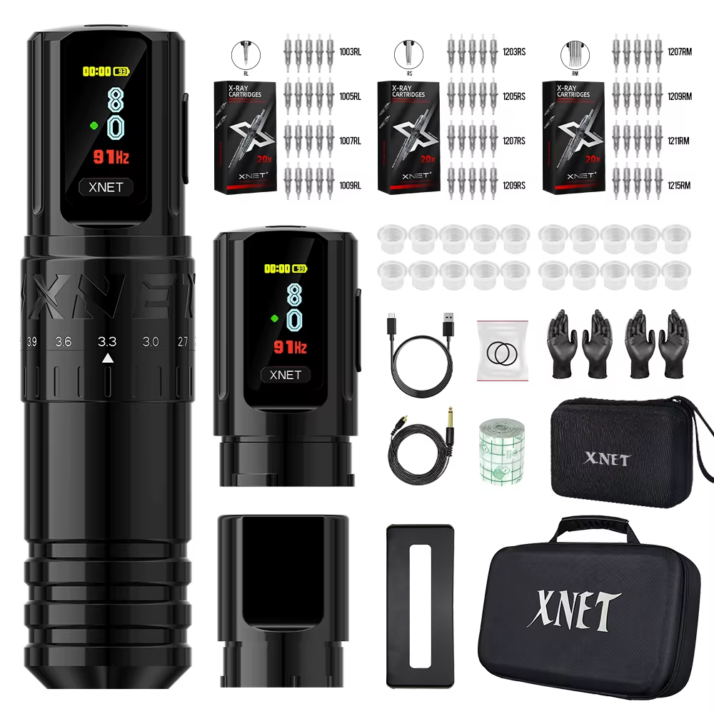 XNET Vipera Professional Wireless Tattoo Machine Adjustable Stroke 2.4-4.2mm OLED Display 2400mAh Battery For Tattoo Artists