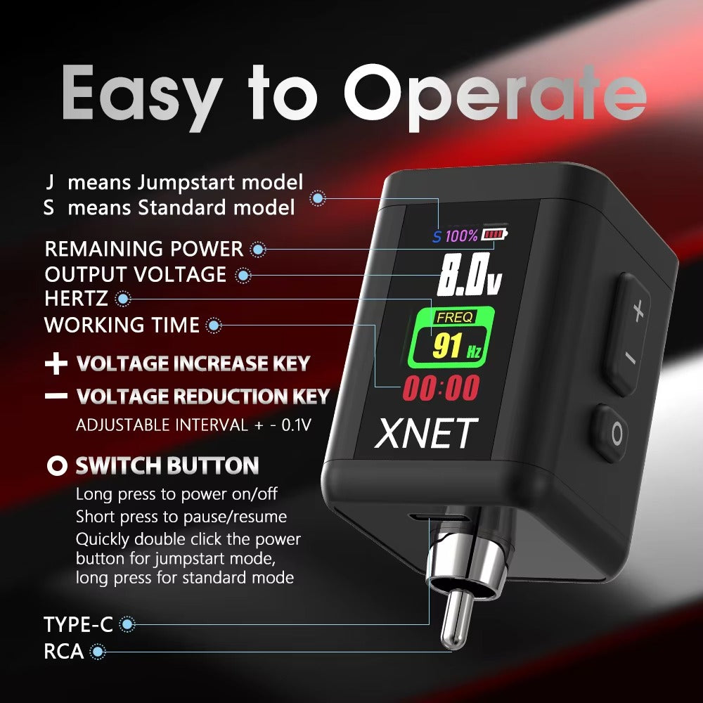 XNET Sita Wireless Tattoo Machine Powerful Brushless Motor OLED Display 2000mAh Battery Stroke 5.5-4.0-4.5mm For Tattoo Artists