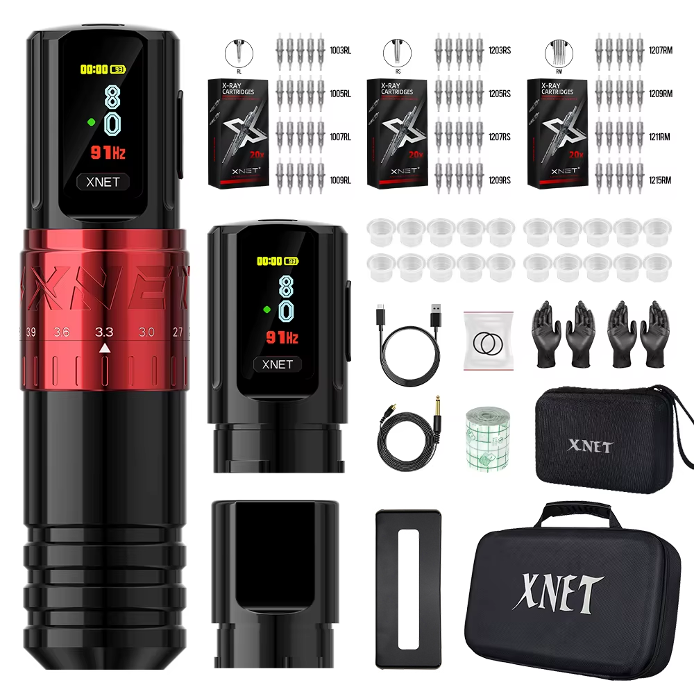 XNET Vipera Professional Wireless Tattoo Machine Adjustable Stroke 2.4-4.2mm OLED Display 2400mAh Battery For Tattoo Artists