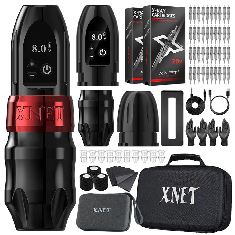 Xnet Titan 2024 Wireless Tattoo Machine Rotary Pen with Extra 38mm Grip Coreless Motor Digital LCD Display for Artist Body