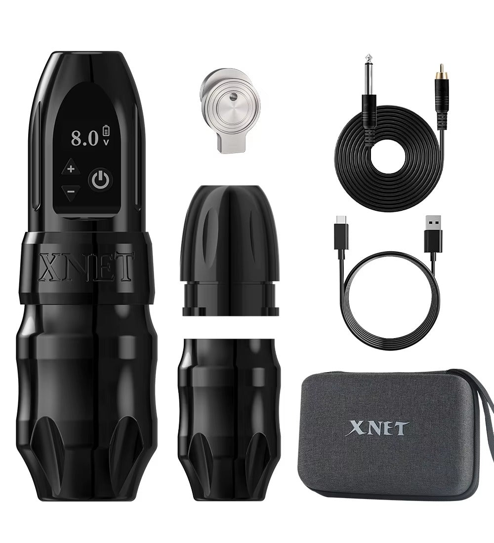 Xnet Titan 2024 Wireless Tattoo Machine Rotary Pen with Extra 38mm Grip Coreless Motor Digital LCD Display for Artist Body