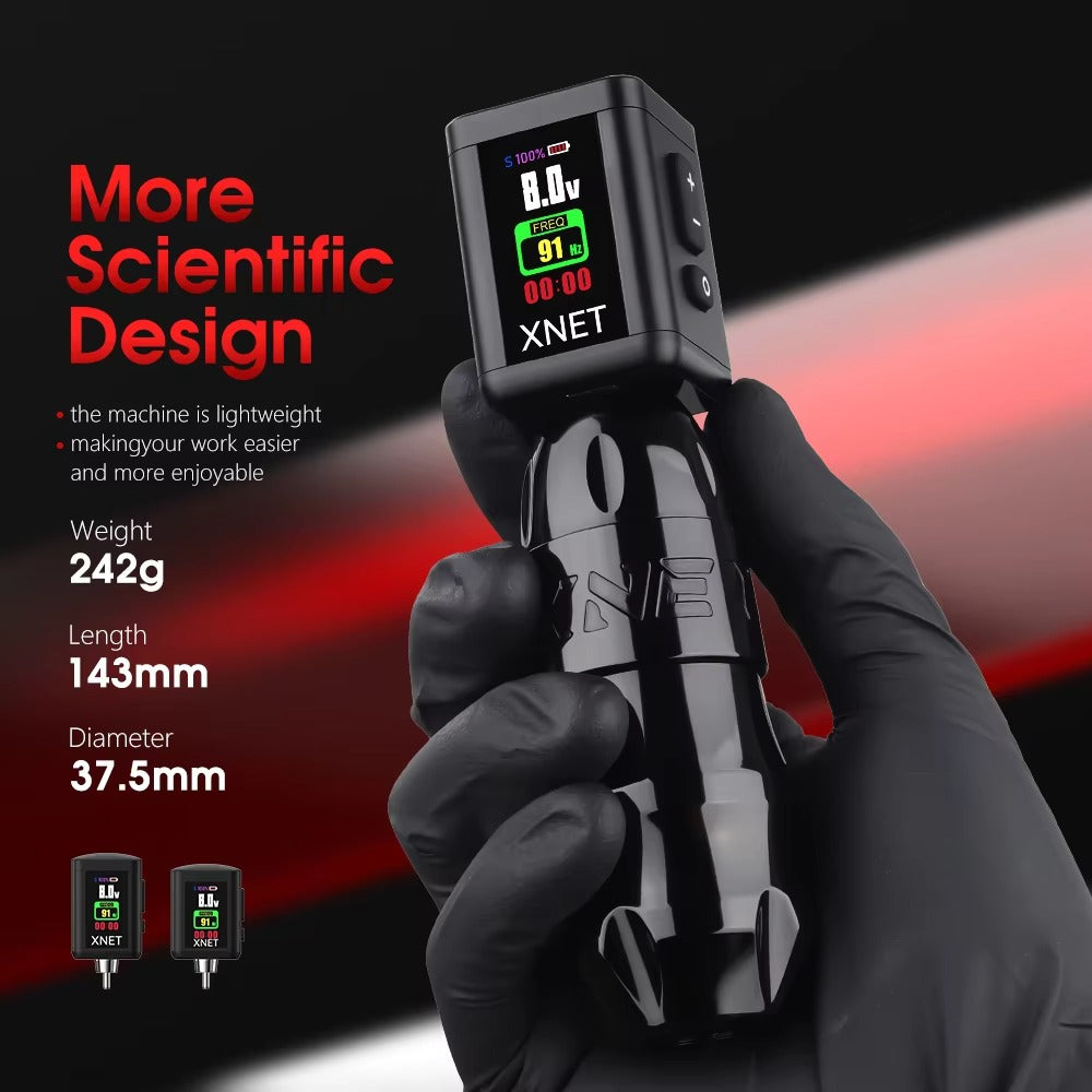 XNET Sita Wireless Tattoo Machine Powerful Brushless Motor OLED Display 2000mAh Battery Stroke 5.5-4.0-4.5mm For Tattoo Artists
