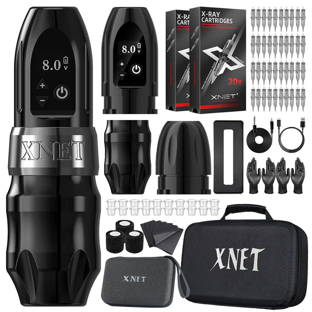 Xnet Titan 2024 Wireless Tattoo Machine Rotary Pen with Extra 38mm Grip Coreless Motor Digital LCD Display for Artist Body