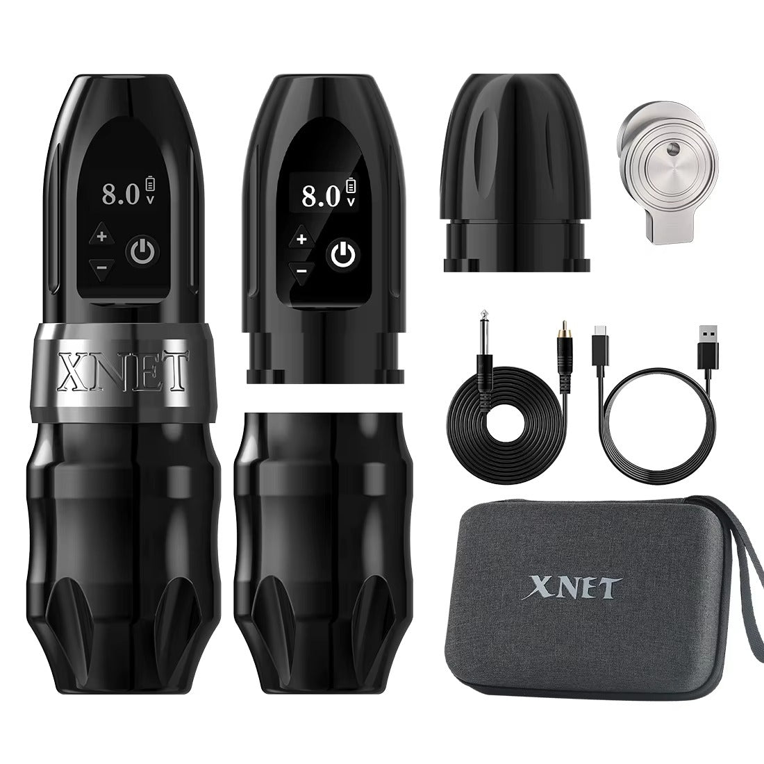 Xnet Titan 2024 Wireless Tattoo Machine Rotary Pen with Extra 38mm Grip Coreless Motor Digital LCD Display for Artist Body