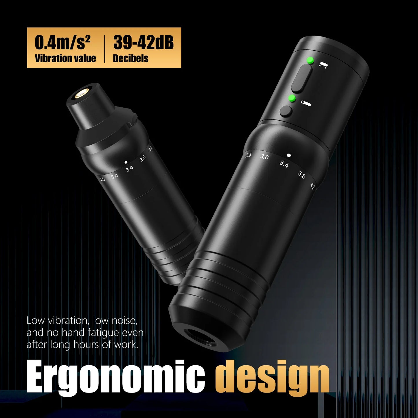 Ambition Flash Adjustable Stroke 2.0-4.2mm 7 Types Wireless Tattoo Machine Capacity 2000mAh Battery Pen for Tattoo Artist Supply
