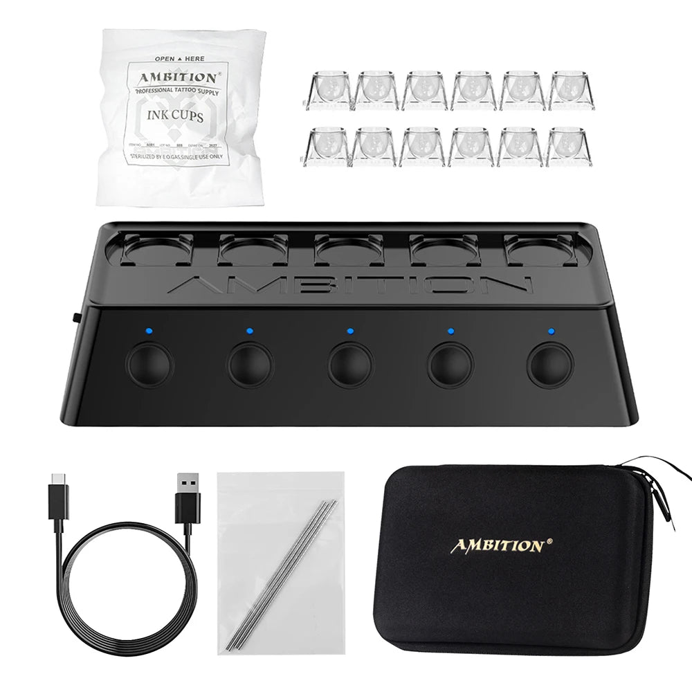 Ambition A1 Tattoo Ink Mixer Metal Pigment Stirrer Magnetic Wireless Battery 2400mAh 3 levels Adjustable Professional Waterproof