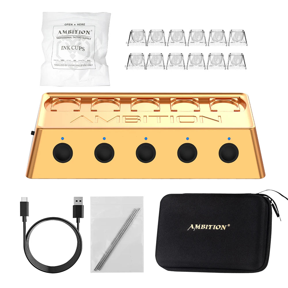 Ambition A1 Tattoo Ink Mixer Metal Pigment Stirrer Magnetic Wireless Battery 2400mAh 3 levels Adjustable Professional Waterproof