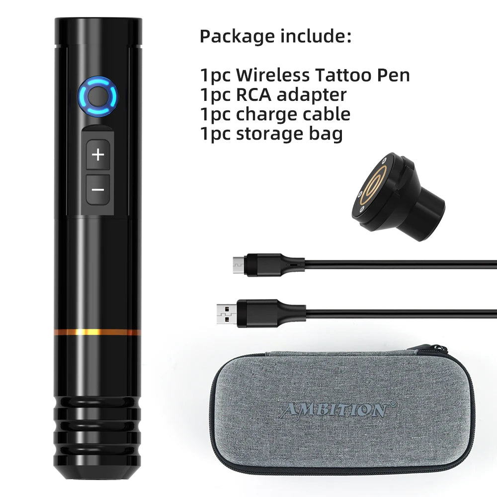 Ambition NINJA RS Portable Wireless Tattoo Machine Pen 3.5mm Stroke Battery Capacity 800mah Permanent Makeup Universal Needles