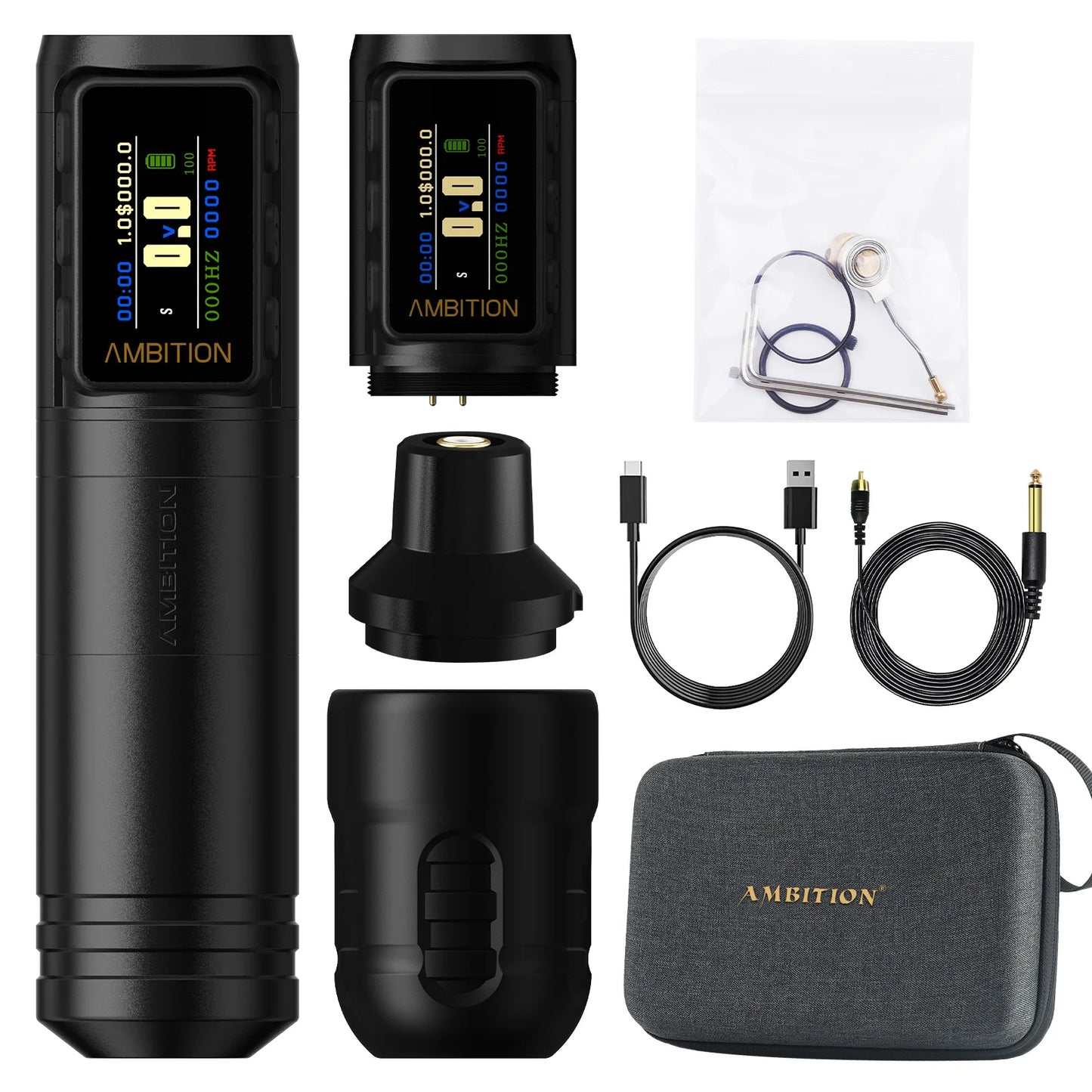 Ambition Ninja 2025 Wireless Tattoo Machine Stroke4.0mm/3.5mm Battery Pen 1700mAh Professional Coreless Motor Tattoo Artist Body