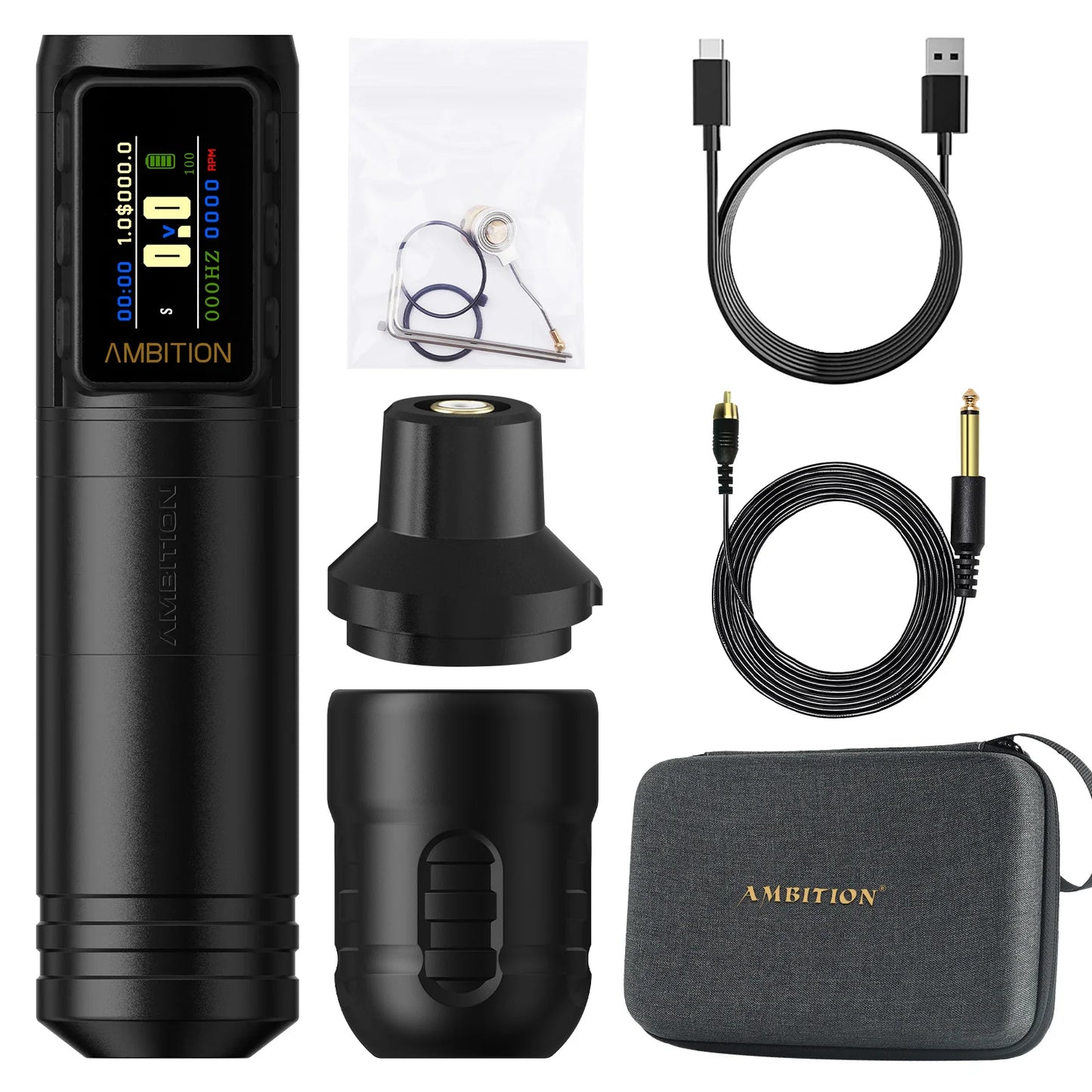 Ambition Ninja 2025 Wireless Tattoo Machine Stroke4.0mm/3.5mm Battery Pen 1700mAh Professional Coreless Motor Tattoo Artist Body