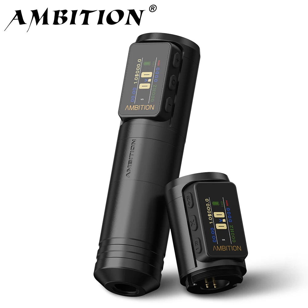 Ambition Ninja 2025 Wireless Tattoo Machine Stroke4.0mm/3.5mm Battery Pen 1700mAh Professional Coreless Motor Tattoo Artist Body