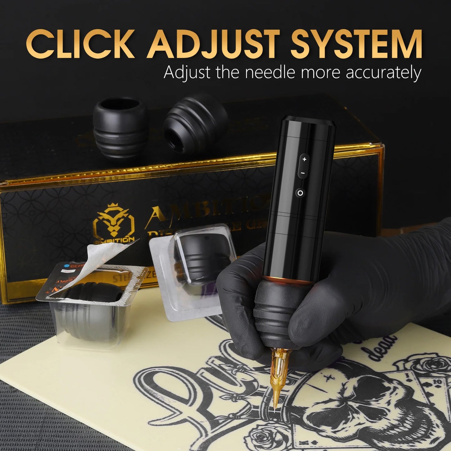 Ambition Ninja Nova 2024 Latest Unlimited Wireless Tattoo Pen Machine 4.0/3.5mm Stroke Brushless Motor for Tattoo Artist Body