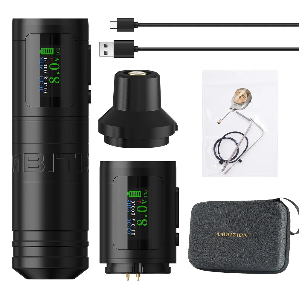 Ambition Ninja Ultra 2024 Wireless Tattoo Machine Pen Latest Straight Rod 4.0mm Stroke Billing Battery Coreless Motor Tattoo Art