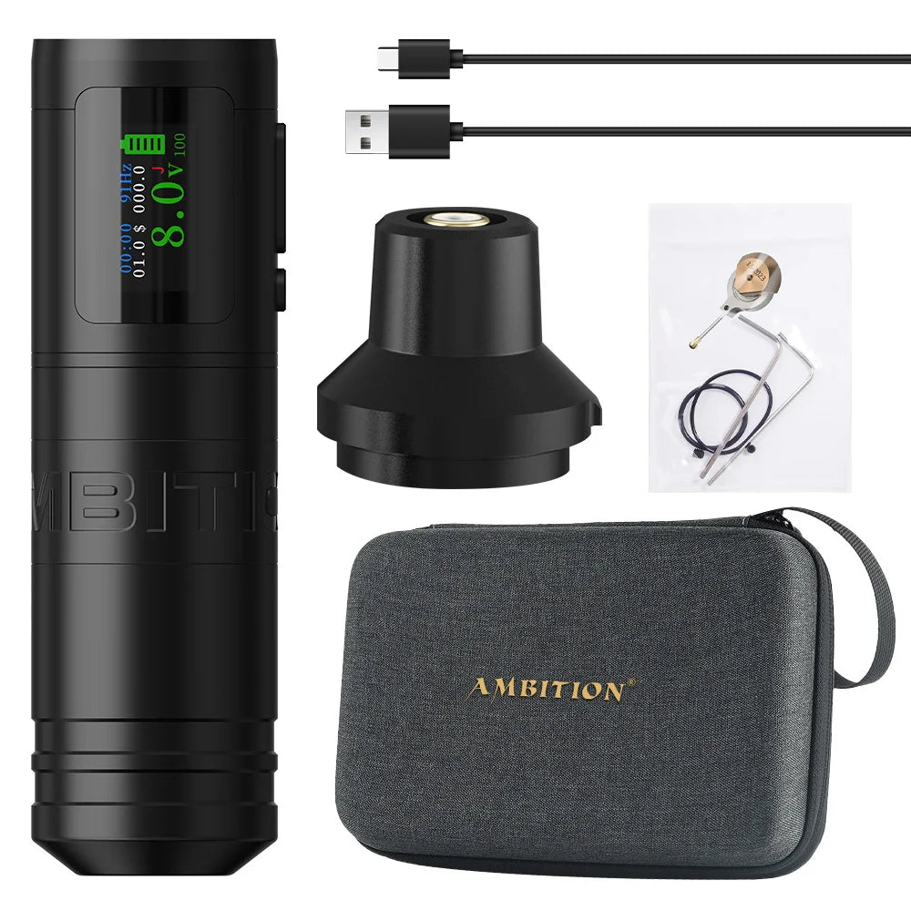 Ambition Ninja Ultra 2024 Wireless Tattoo Machine Pen Latest Straight Rod 4.0mm Stroke Billing Battery Coreless Motor Tattoo Art
