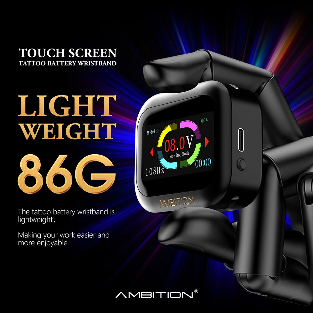 Ambition S1 Plus 2400mAh Wireless Tattoo Battery Portable Watch Power Supply Touch Screen For Tattoo Machine Rotary Pen Artister