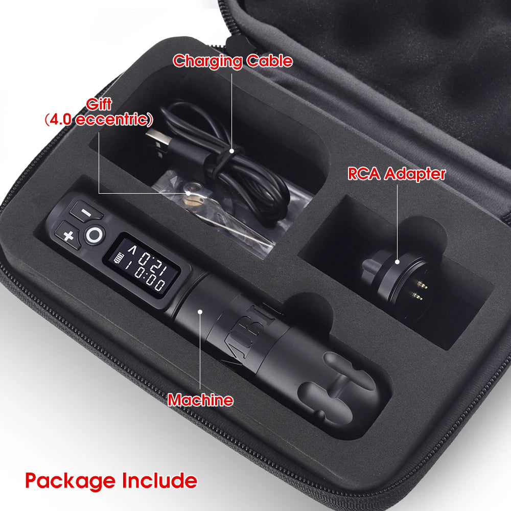 Ambition Soldier Wireless Tattoo Machine Rotaty Battery Pen with Portable Power Pack 2400mAh LED Digital Display For Body Art