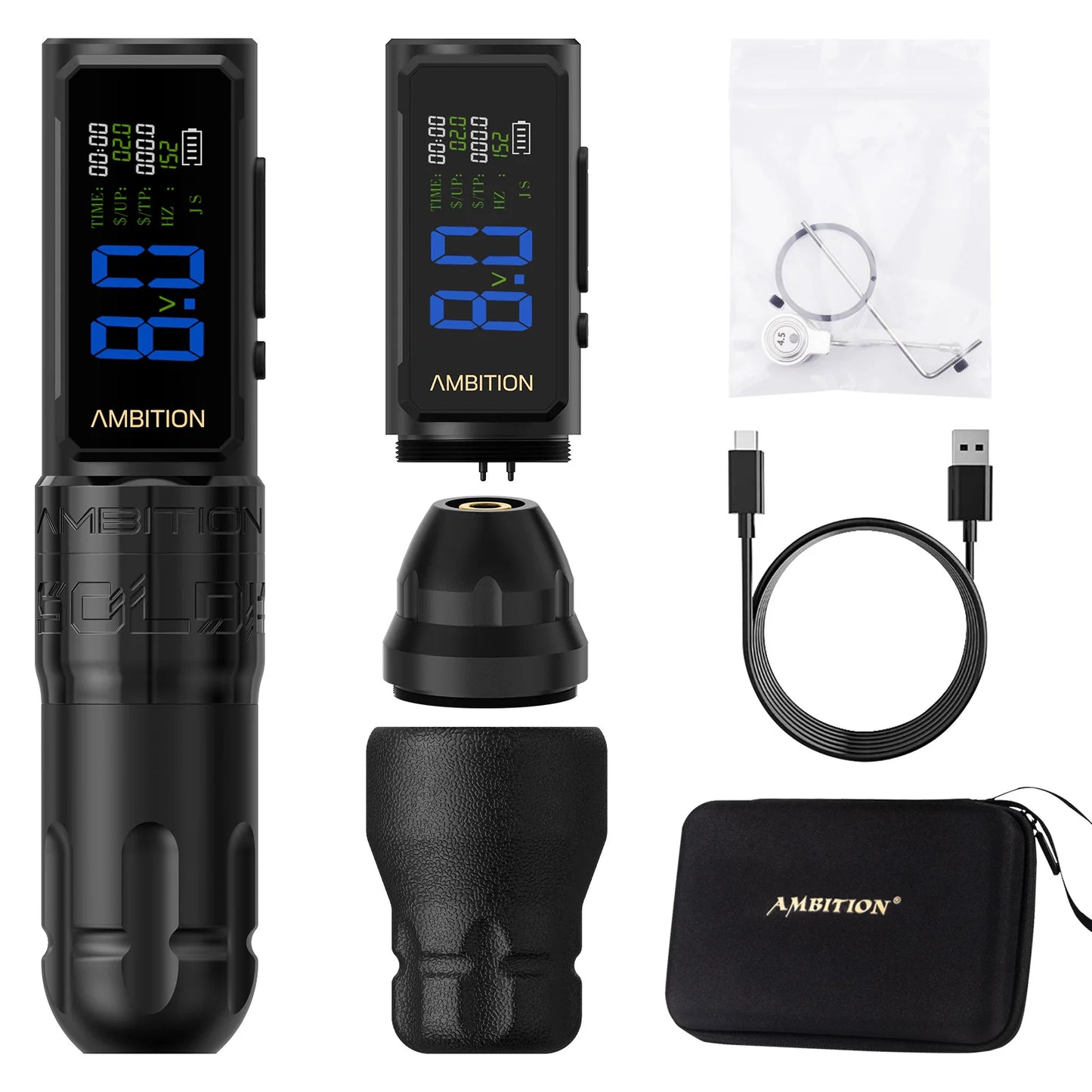 Ambition Soldier270S Stroke 4.5+5.0mm Wireless Tattoo Machine Professional Brushless Motor Pen 2400mAh Battery 1-12V for Tattoo