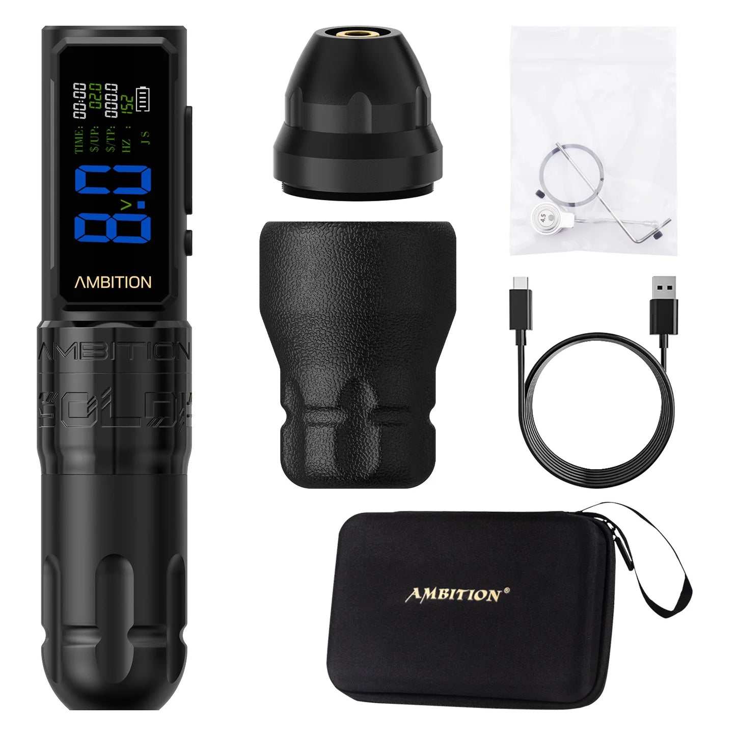 Ambition Soldier270S Stroke 4.5+5.0mm Wireless Tattoo Machine Professional Brushless Motor Pen 2400mAh Battery 1-12V for Tattoo