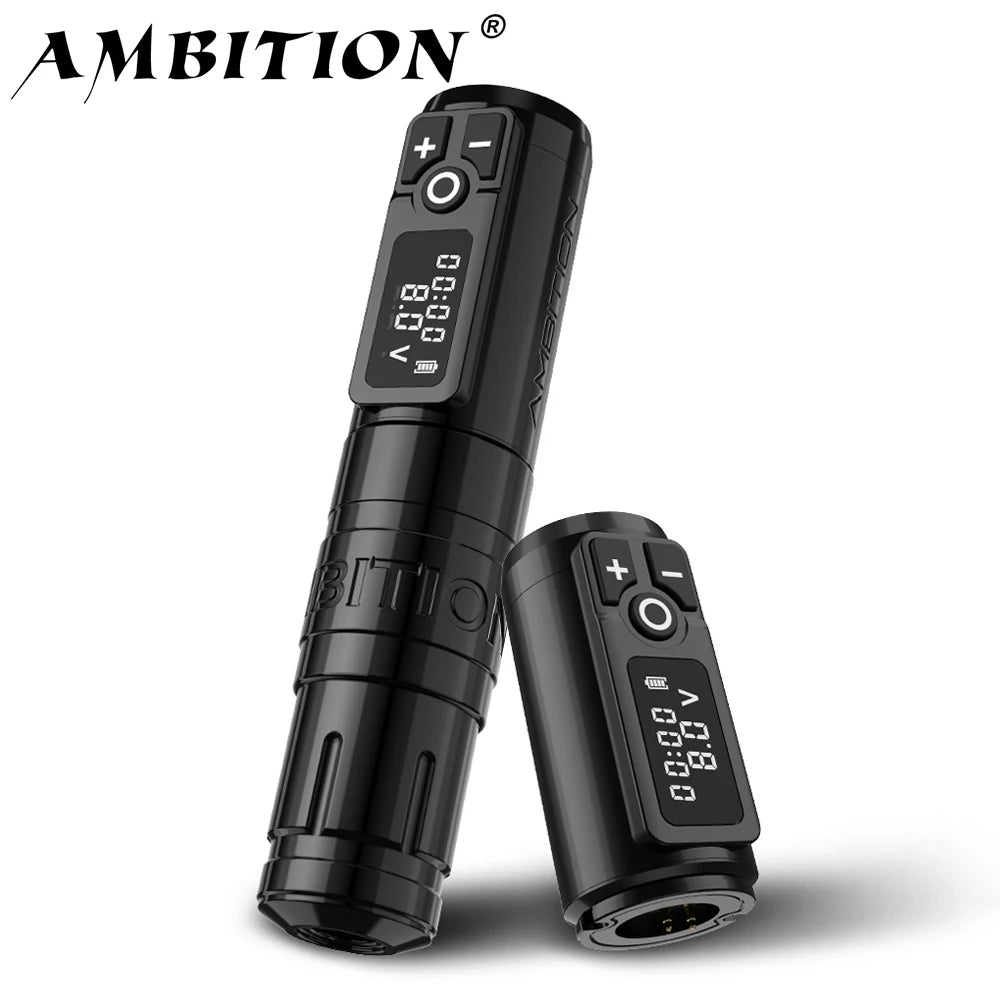 Ambition Storm Wand Wireless Tattoo Machine Pen Coreless Motor 2400mAh Capacity Battery Direct Drive Fast Charge for Body Artist