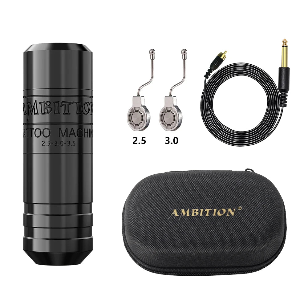 Ambition Torped 28 Stroke 2.5-3.0-3.5mm Rotary Tattoo Pen Machine Wireless Kuark Battery Powerful Brushless Motor RCA Cord