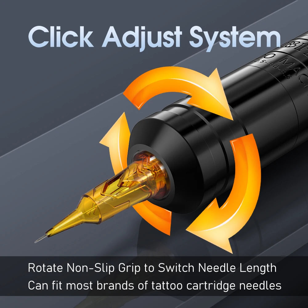 Ambition Torped 28 Stroke 2.5-3.0-3.5mm Rotary Tattoo Pen Machine Wireless Kuark Battery Powerful Brushless Motor RCA Cord