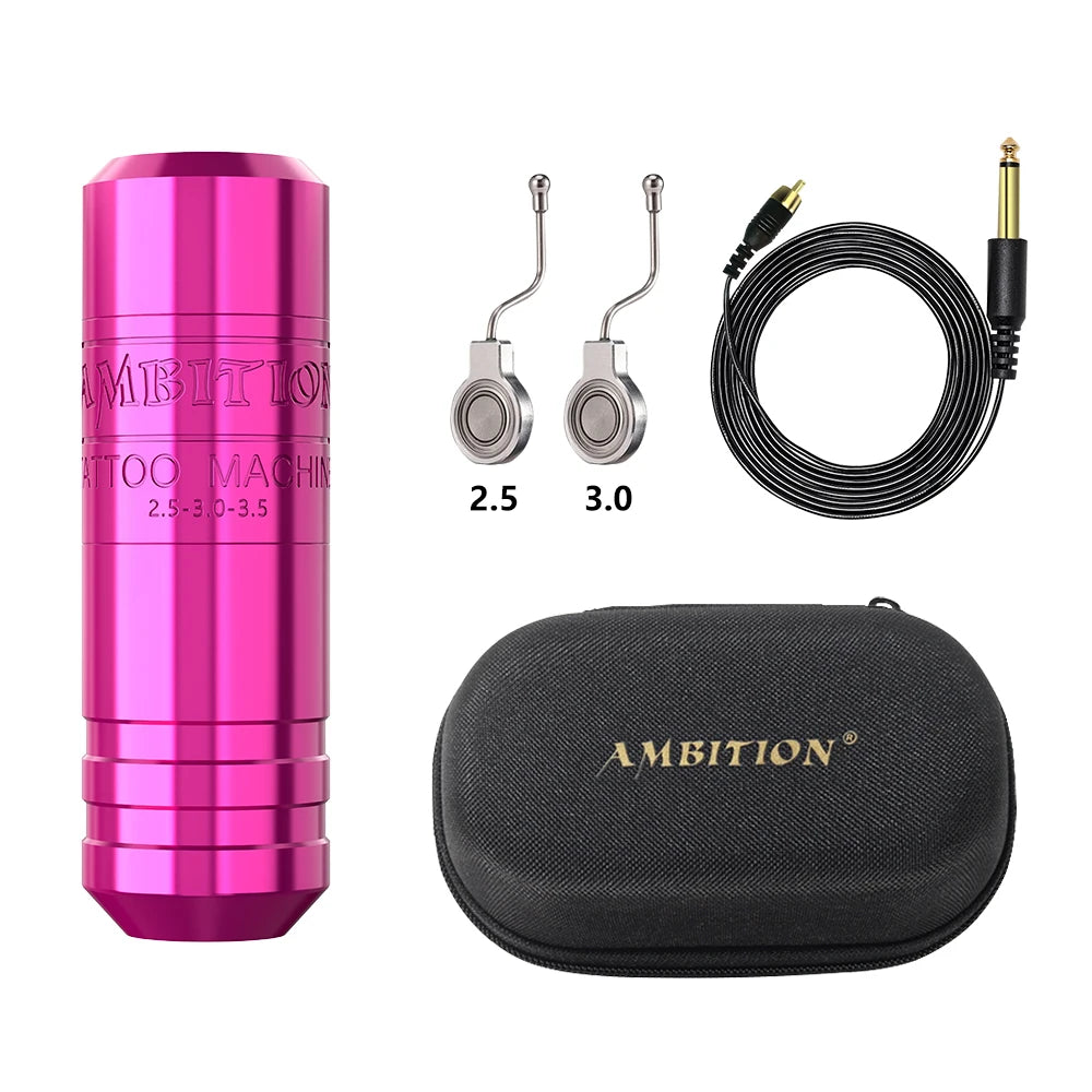 Ambition Torped 28 Stroke 2.5-3.0-3.5mm Rotary Tattoo Pen Machine Wireless Kuark Battery Powerful Brushless Motor RCA Cord