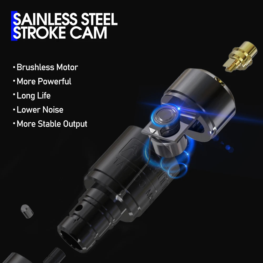 Ambition Torped 32 Stroke 4.0-4.5-5.0mm Rotary Tattoo Pen Machine Powerful Brushless Motor With RCA Cord For Tattoo Artists