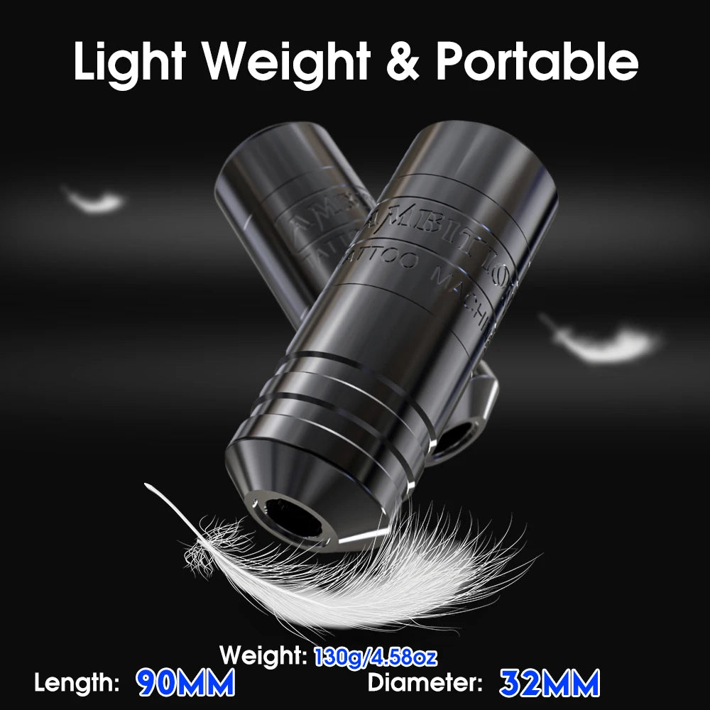 Ambition Torped 32 Stroke 4.0-4.5-5.0mm Rotary Tattoo Pen Machine Powerful Brushless Motor With RCA Cord For Tattoo Artists