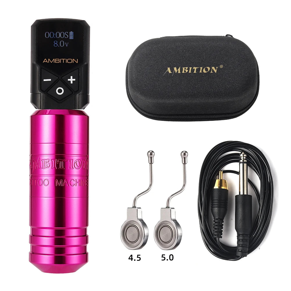 Ambition Torped 32 Stroke 4.0-4.5-5.0mm Rotary Tattoo Pen Machine Powerful Brushless Motor With RCA Cord For Tattoo Artists
