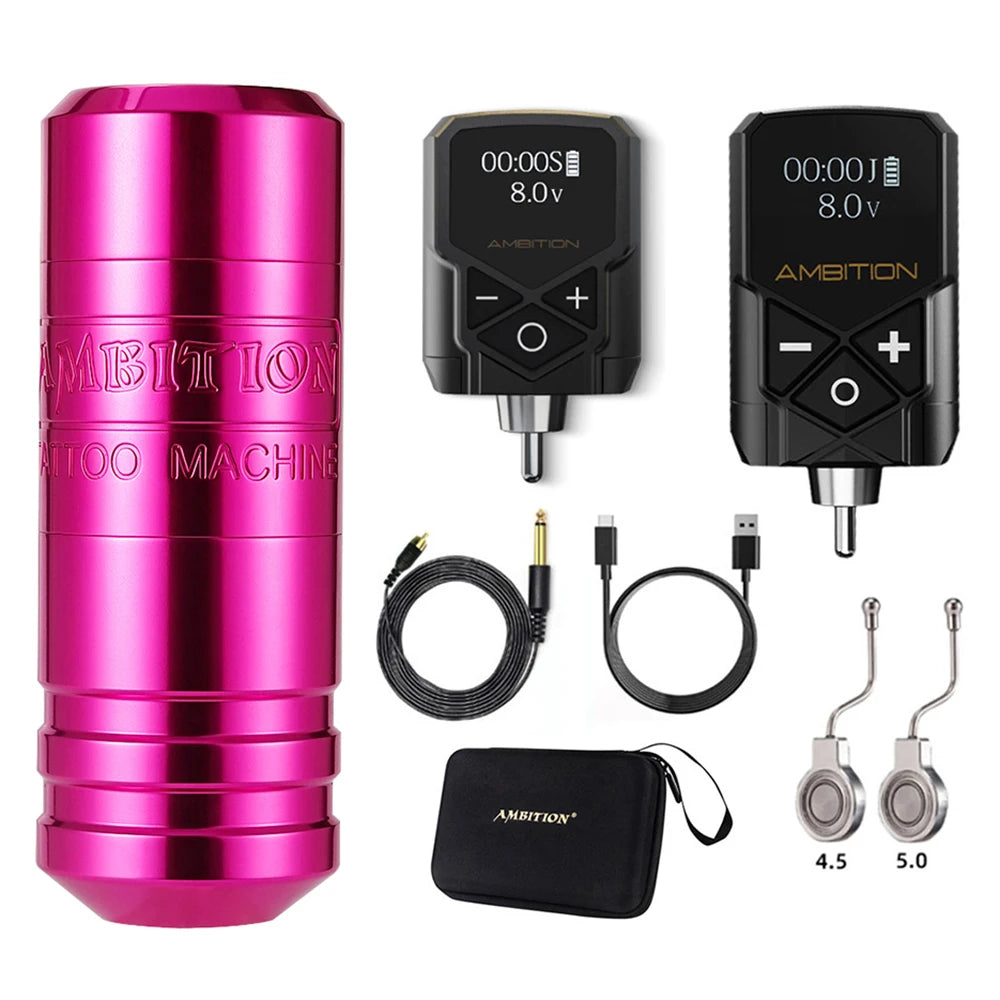 Ambition Torped 32 Stroke 4.0-4.5-5.0mm Rotary Tattoo Pen Machine Powerful Brushless Motor With RCA Cord For Tattoo Artists