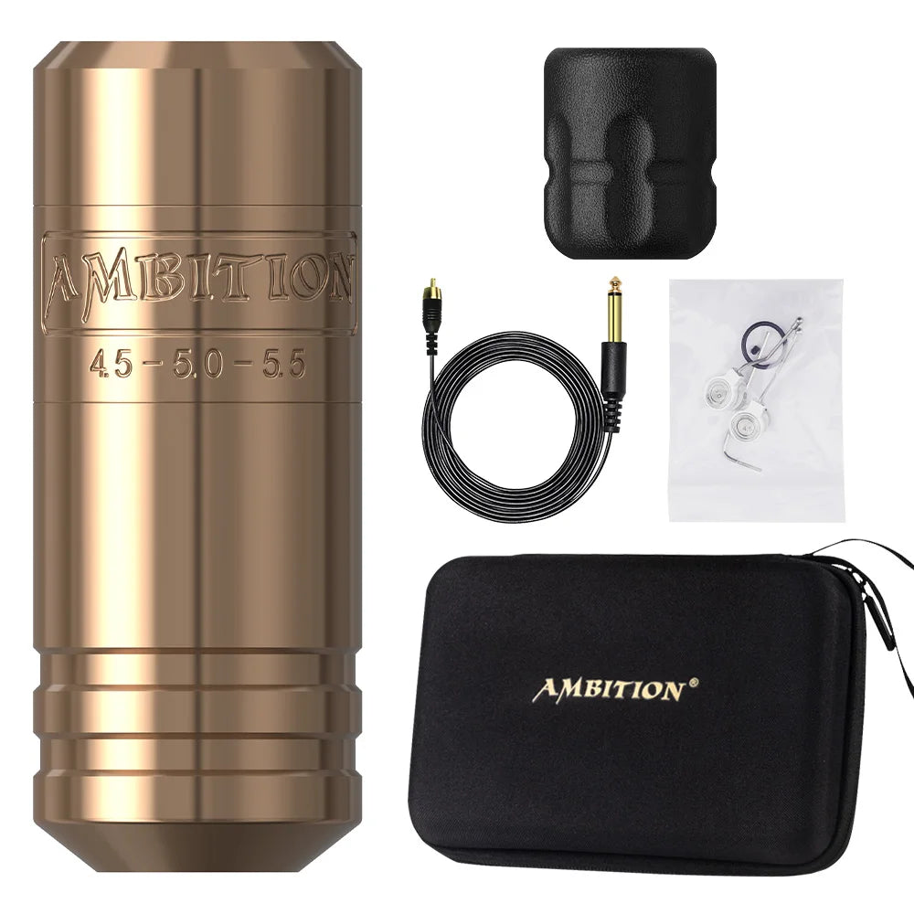 Ambition Torped 36 Stroke 4.5-5.0-5.5mm Powerful Brushless Motor Rotary Tattoo Pen Machine RCA Wireless Kuark 2400mAh Battery